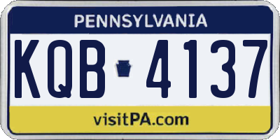 PA license plate KQB4137