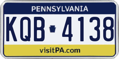 PA license plate KQB4138
