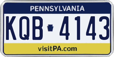 PA license plate KQB4143