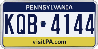 PA license plate KQB4144