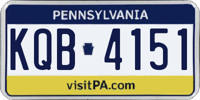 PA license plate KQB4151