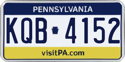PA license plate KQB4152