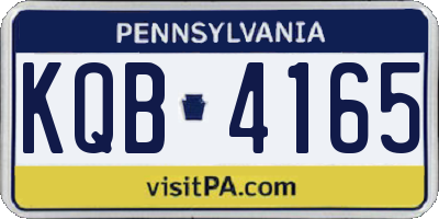 PA license plate KQB4165