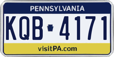 PA license plate KQB4171