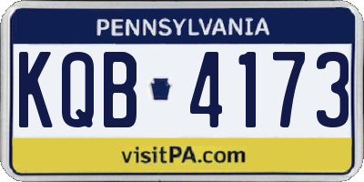 PA license plate KQB4173