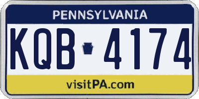 PA license plate KQB4174