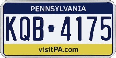 PA license plate KQB4175