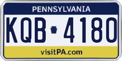 PA license plate KQB4180