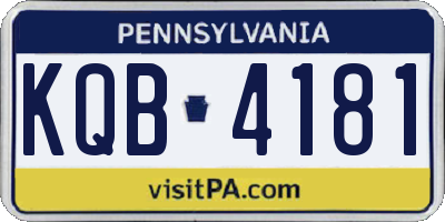 PA license plate KQB4181