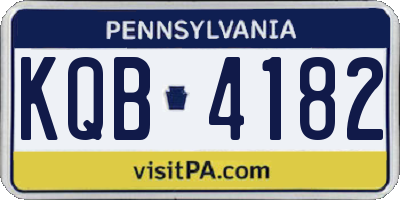PA license plate KQB4182