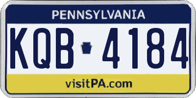 PA license plate KQB4184