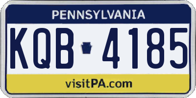 PA license plate KQB4185
