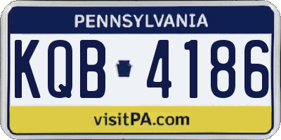 PA license plate KQB4186