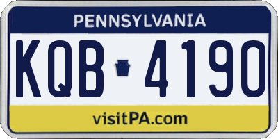 PA license plate KQB4190