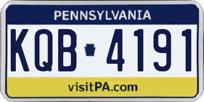 PA license plate KQB4191