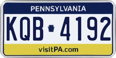 PA license plate KQB4192