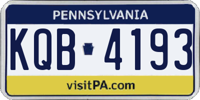 PA license plate KQB4193