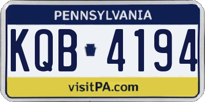 PA license plate KQB4194