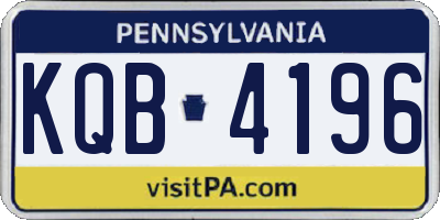 PA license plate KQB4196