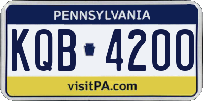 PA license plate KQB4200