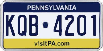 PA license plate KQB4201