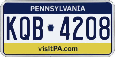 PA license plate KQB4208
