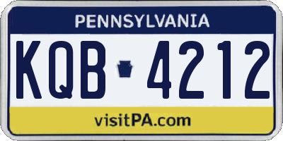 PA license plate KQB4212