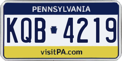 PA license plate KQB4219