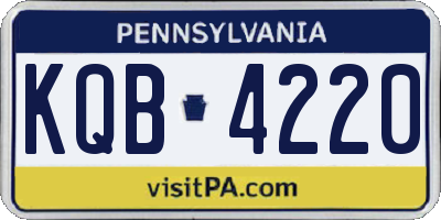PA license plate KQB4220