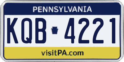 PA license plate KQB4221