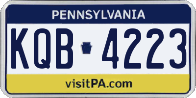 PA license plate KQB4223