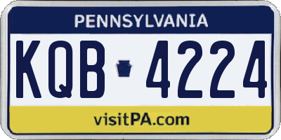 PA license plate KQB4224