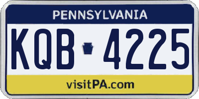 PA license plate KQB4225
