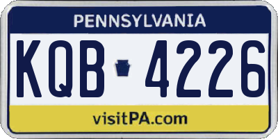 PA license plate KQB4226