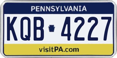 PA license plate KQB4227