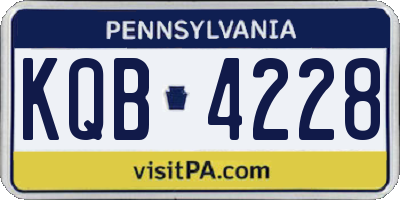 PA license plate KQB4228