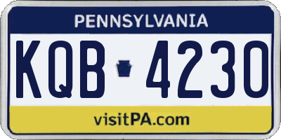 PA license plate KQB4230