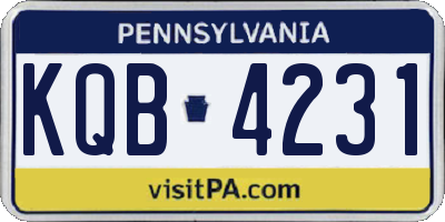 PA license plate KQB4231