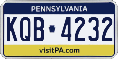PA license plate KQB4232