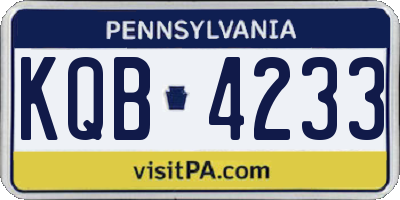PA license plate KQB4233
