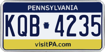 PA license plate KQB4235