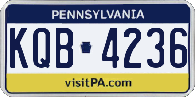 PA license plate KQB4236