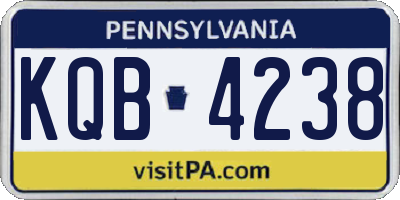 PA license plate KQB4238