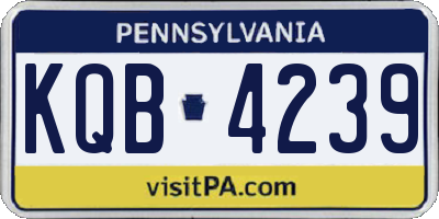 PA license plate KQB4239