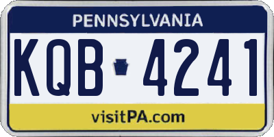 PA license plate KQB4241