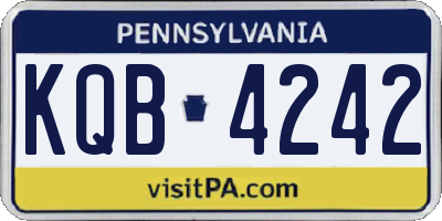 PA license plate KQB4242