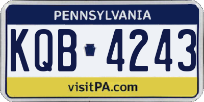 PA license plate KQB4243