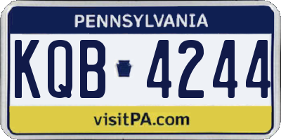 PA license plate KQB4244