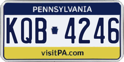 PA license plate KQB4246