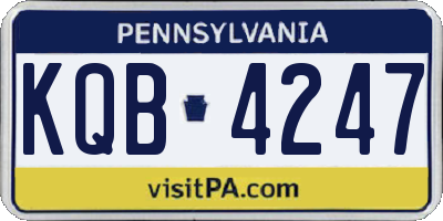 PA license plate KQB4247